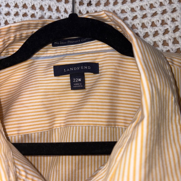 Lands' End Women's Yellow And White Striped Long Sleeve Size 22W - Picture 2 of 4